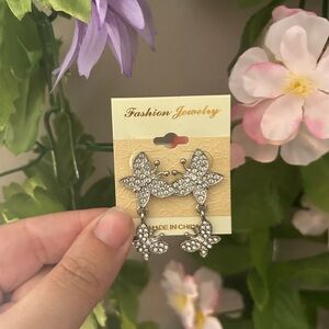 Rhinestone Butterfly Earrings